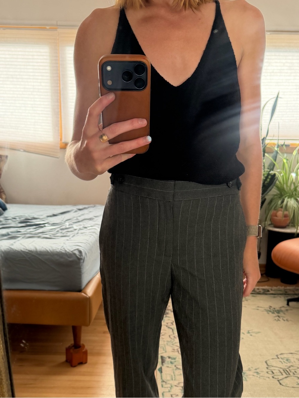 Moth Anthropologie Black Knit Sweater vneck Tank Top